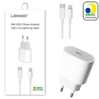 Carregador Tipo C PD 25W para IOS com Cabo Lightning LEHMOX - LE-357-3