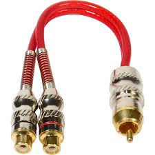 CABO Y RCA BLINDADO 1FX2M VERMELHO 20CM