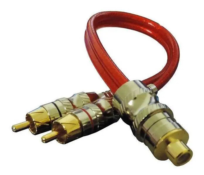 CABO Y RCA BLINDADO 1FX2M VERMELHO 20CM
