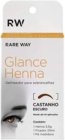 KIT GLANCE HENNA CASTANHO ESCURO 3,5 G - DELINEADOR DE SOBRANCELHAS