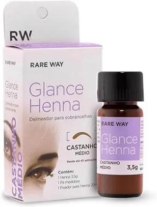 KIT GLANCE HENNA CASTANHO MEDIO 3,5 G - DELINEADOR DE SOBRANCELHAS