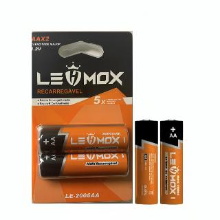 PILHA PALITO AAA RECARREGAVEL LEHMOX COM 2 UNI 970MAH 1,2V LE-2007AAA