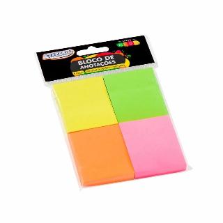 BLOCO SMART NOTES 4CORES NEON C/100F 1X1