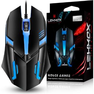 MOUSE GAMER COM FIO LEHMOX 3.0 USB LEY-206 1600 DPI PRETO