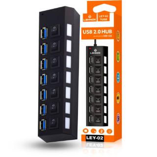 HUB USB 2.0 7 PORTAS LEY-02 LEHMOX