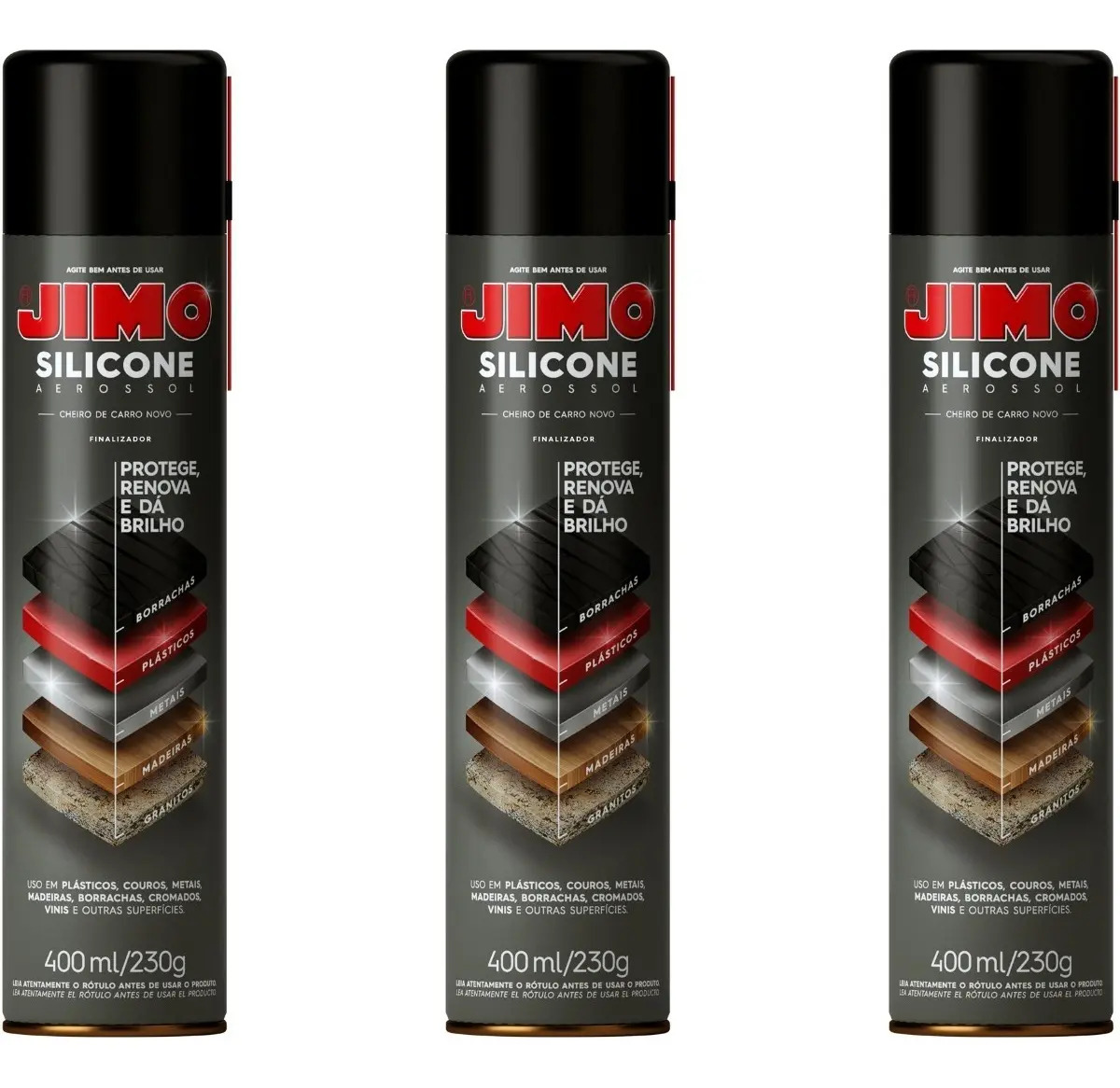 JIMO SILICONE AEROSOL 400ML CARRO NOVO