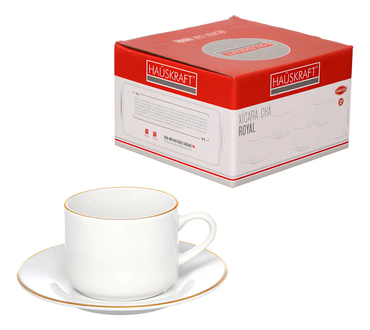 JG XICARAS DE CERAMICA P/ CHA C/ BORDA DR 200 ML 08 PCS