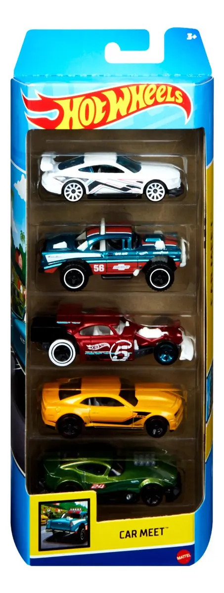 HOT WHEELS PACOTE COM 5 CARROS ESCALA 1:64 SO