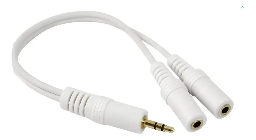 CABO P2 STEREO X 2 J2 STEREO 15CM BRANCO GOLD