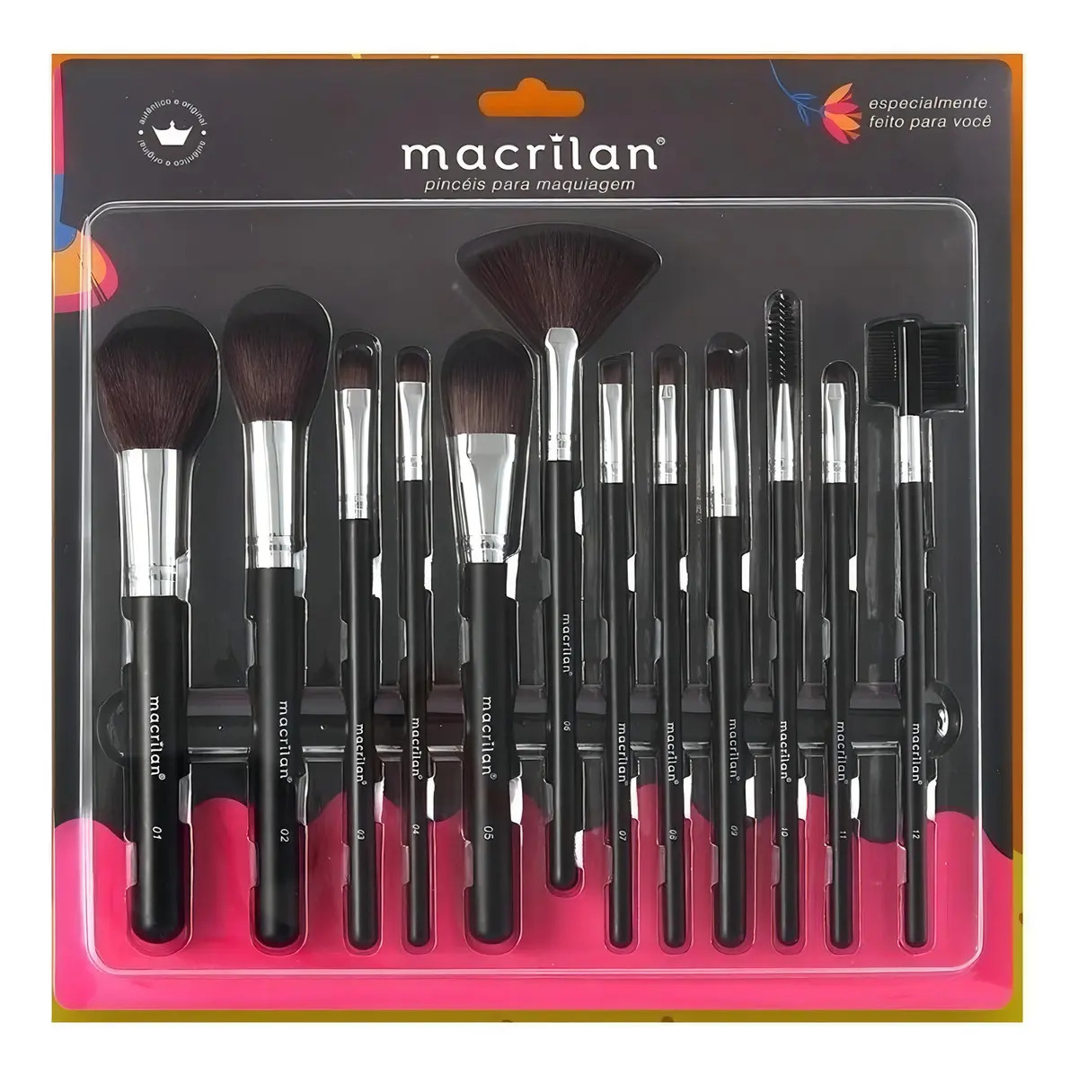 KIT COM 12 PINCÉIS PARA MAQUIAGEM KP9-1A