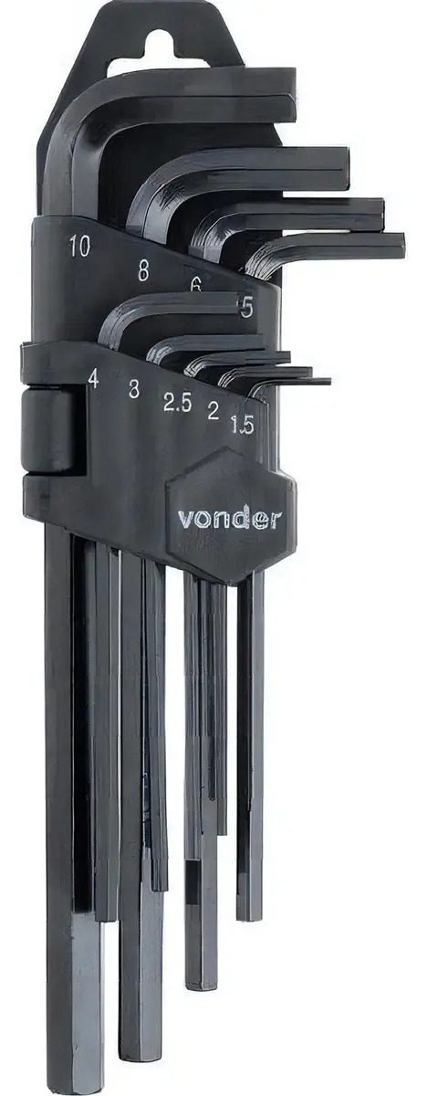 CHAVE ALLEN CURTA 1,5A10MM 9PCS CRV VONDER