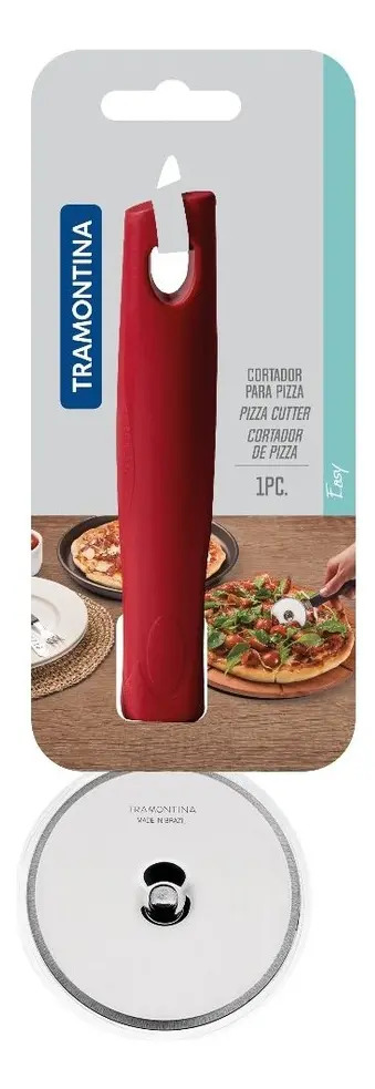CORTADOR DE PIZZA EM INOX EASY VERMELHO