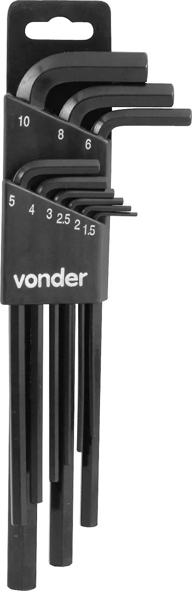 CHAVE ALLEN JG 1,5A10MM 9PC LONGA CRV VD
