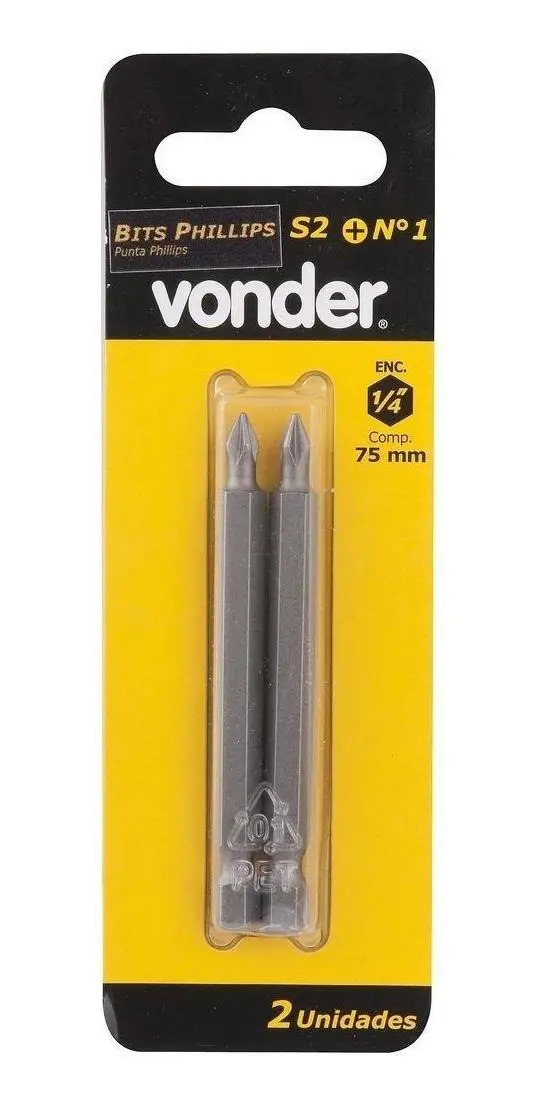 BITS PHILLIPS S2 1/4 N.1 50MM C/2PC VD