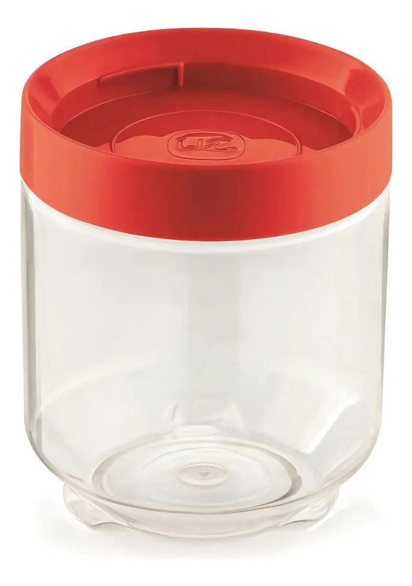 ORGANIZADOR CONECTA 0,6L TRANS. C/ TAMPA VERMEL
