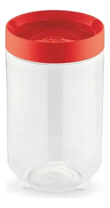 ORGANIZADOR CONECTA 0,9L TRANS. C/ TAMPA VERMEL