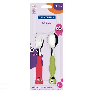 JOGO DE TALHERES INFANTIL DE INOX LIROUS 02 PCS