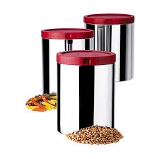 CJ DE PORTA MANTIMENTOS DE INOX VERM 03 PCS