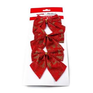 LAÇO 11CM 03 PEÇAS FELTRO VERMELHO NATAL