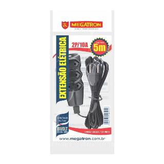 EXTENSAO 05M PL 2P PRETA MEGATRON