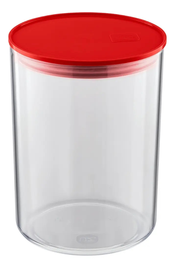 ORG. HERMETICO 1,4L TRANS. C/ TAMPA VERMELHO