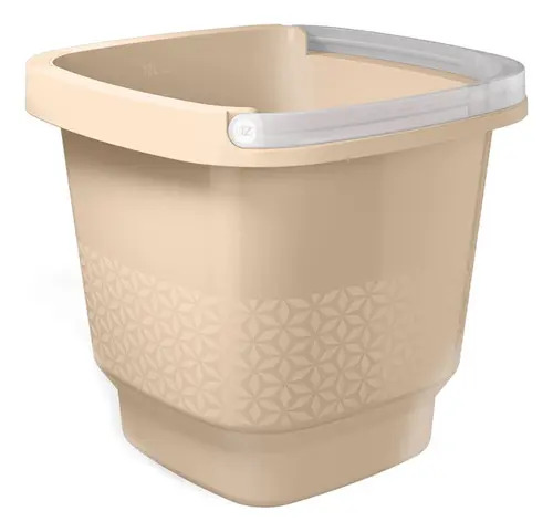 BALDES 12L DE PLASTICO CAPUCCINO COM ALCA TRANS