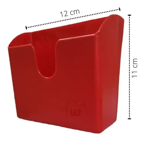 PORTA GUARDANAPOS SLIM VERMELHO SOLIDO DE PLAST