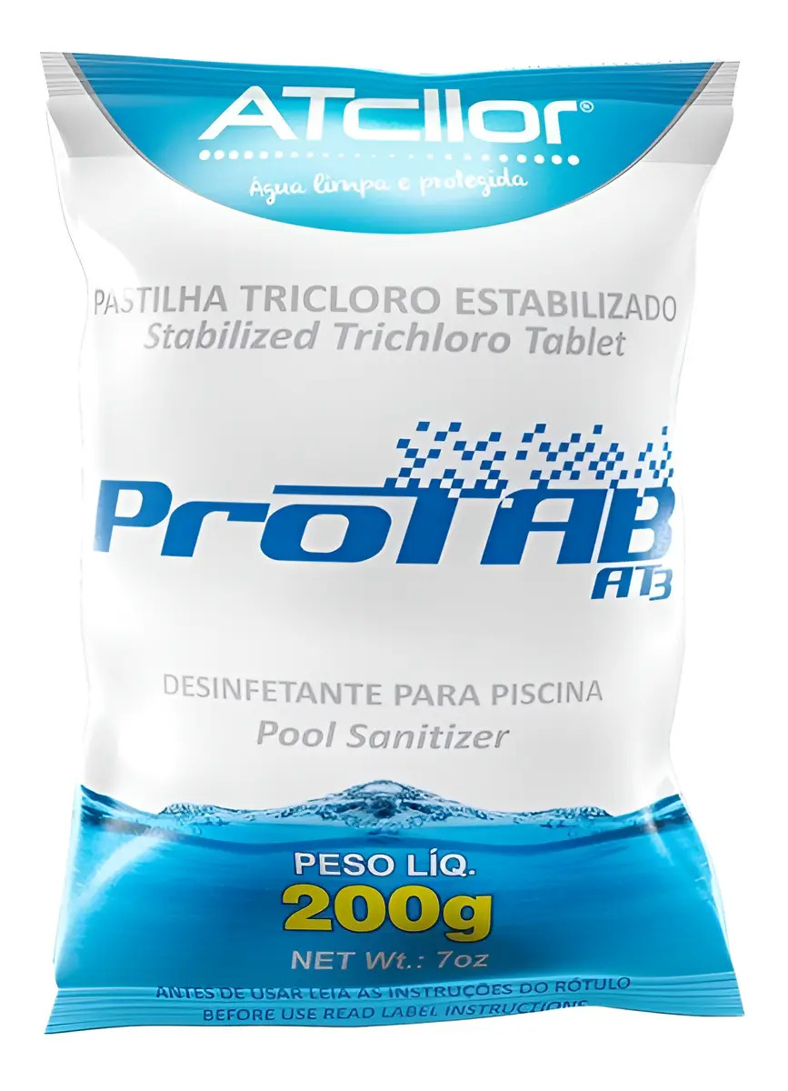 CLORO PASTILHA PISCINA TRICLORO 200G ATCLLOR #N  -