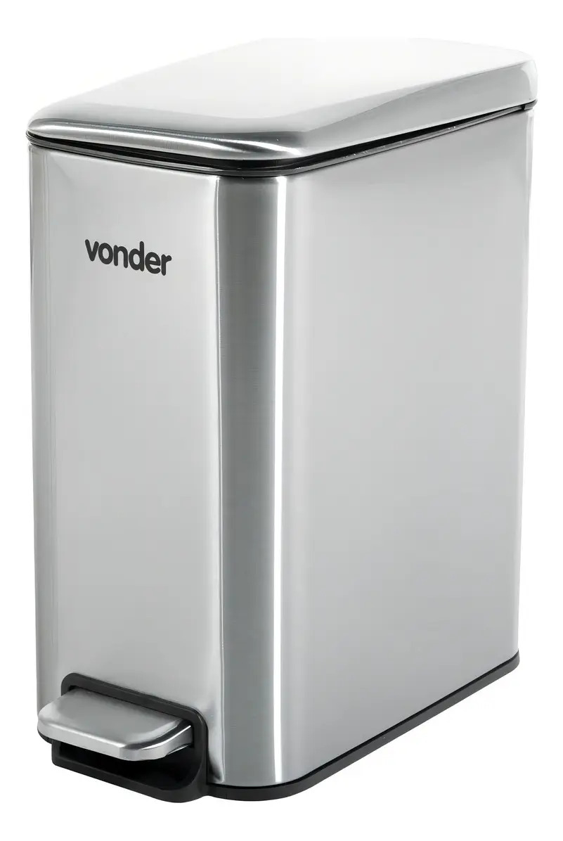 LIXEIRA RETANGULAR 5L INOX VONDER
