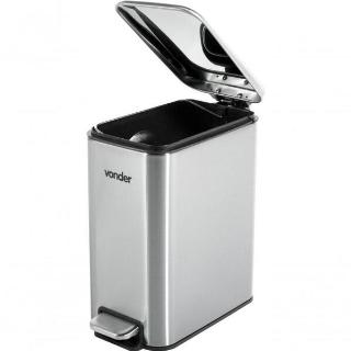 LIXEIRA RETANGULAR 5L INOX VONDER