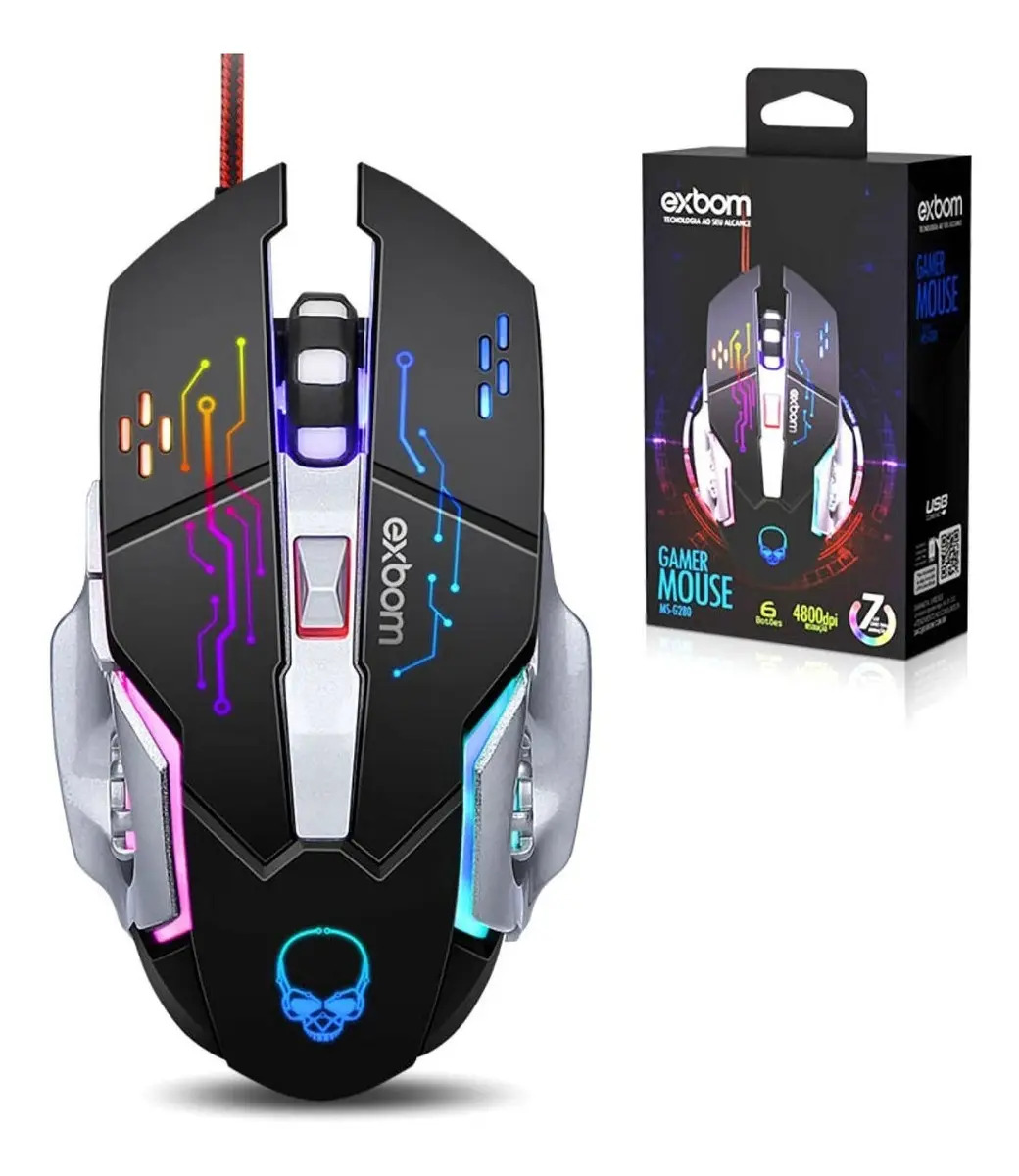 MOUSE GAMER 7D/USB 4800DPI MS-G280 EXBOM