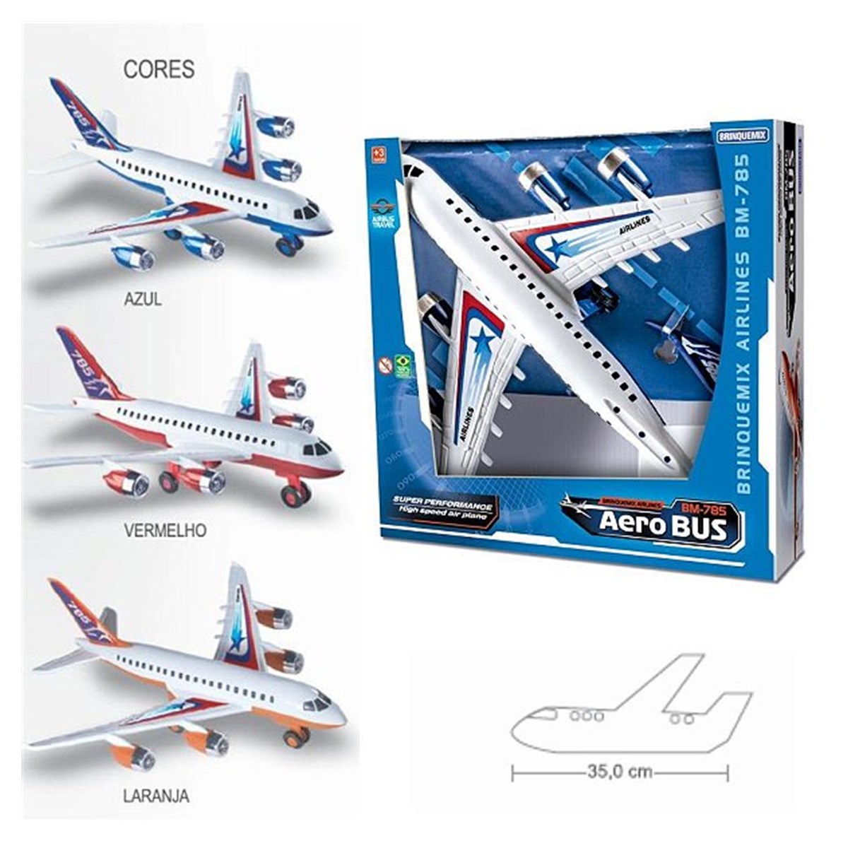 AVIAO BRINQ.36CM AEROBUS SORTIDO