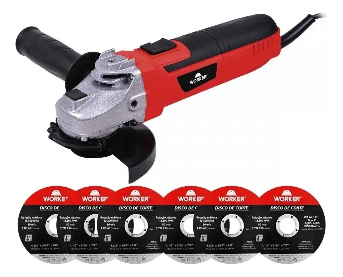 ESMERILHADEIRA ANGUL 4.1/2  650W 220V 6PC - WORKER