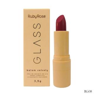 HB 548-BG08 BATOM VELVET GLASS RUBY ROSE