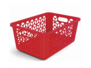 CESTO ORGANIZADOR M VERMELHO SOLIDO DE PLASTICO
