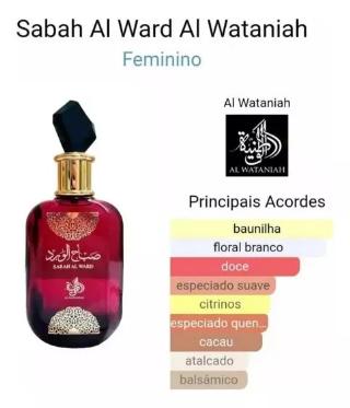 Perfume Árabe Feminino Al Wataniah Sabah Al Ward Eau De Parfum 100ml