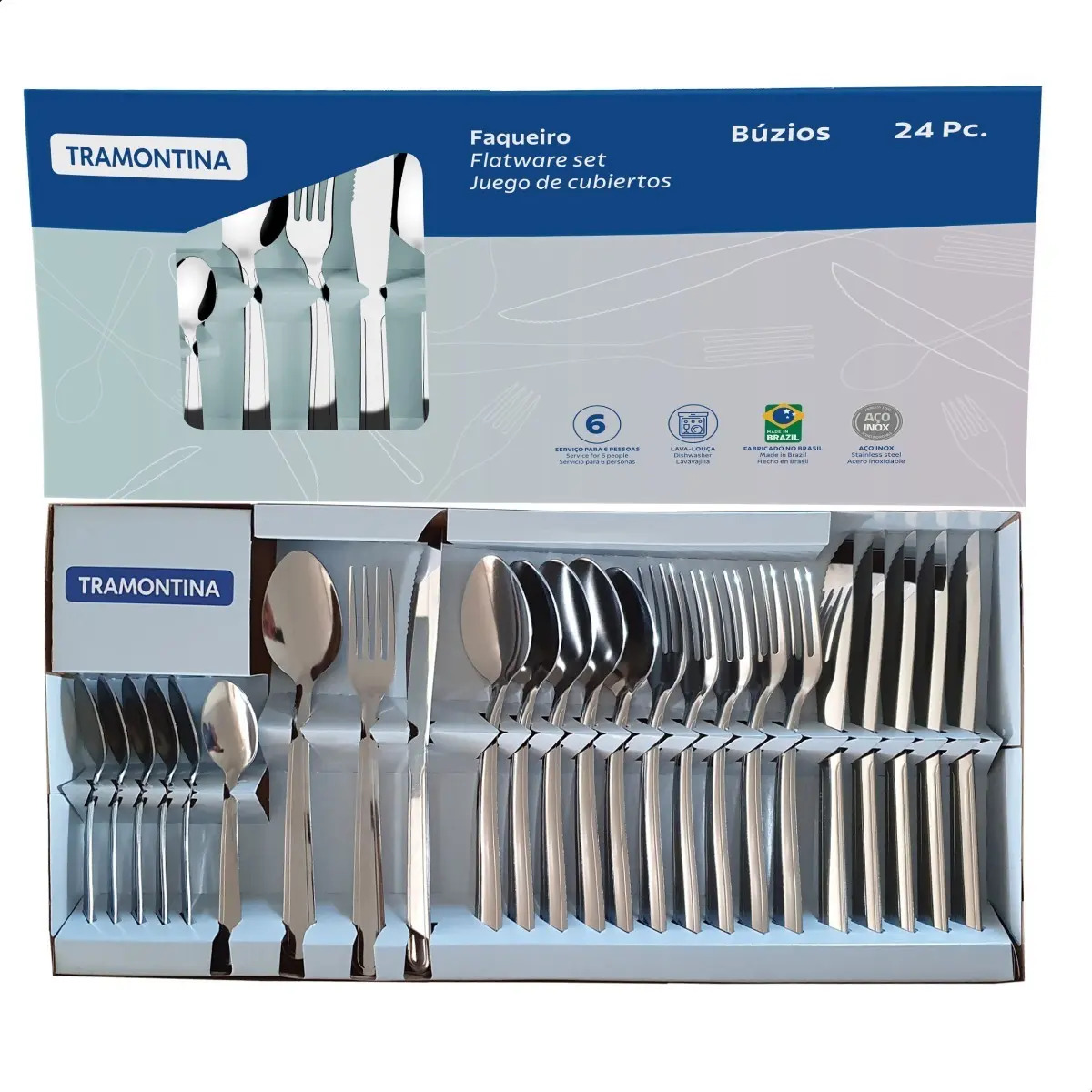 FAQUEIRO INOX 24PCS BUZIOS 23799/071