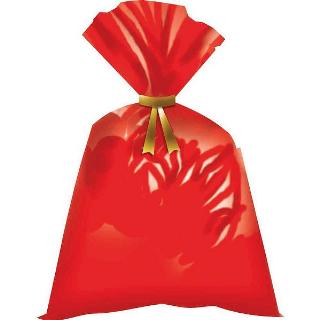 Saco de Presente 35x53 50 Pçs Metalizado Vermelho
