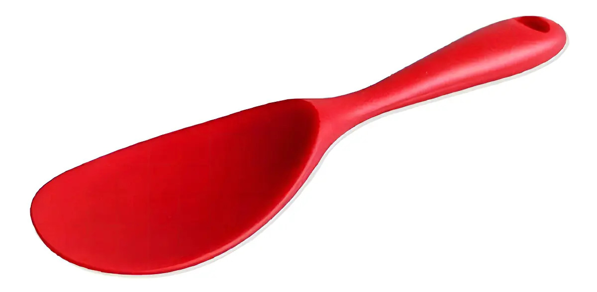 COLHER DE SILICONE P/ SERVIR VERMELHA 22 CM