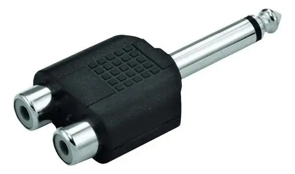 ADAPTADOR FEMEA RCA DUPLA P/ PLUG P10 MONO