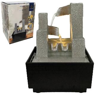 Fonte de Agua em Resina 18cm 4 Quedas LED Bivolt