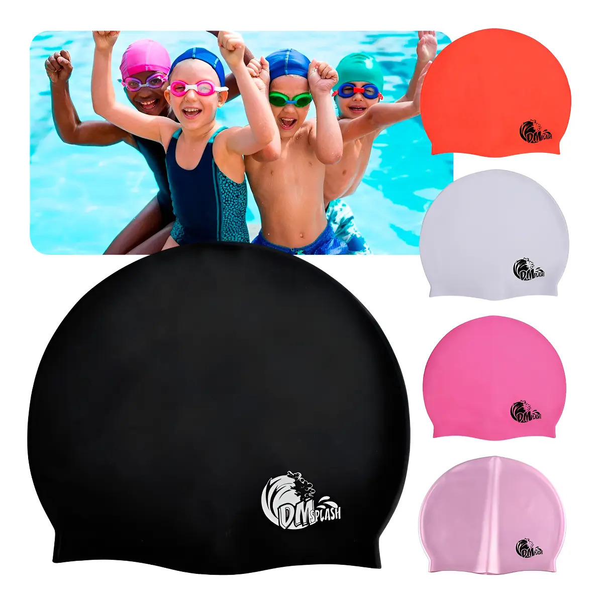 Touca de Nataçao em Silicone Lisa Color
