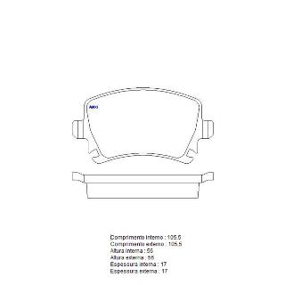 PASTILHA FREIO TRAS. GOLF 1.8 20V (v.4); JETTA 2.0 16V; JETTA 2.0 8V; JETTA 2.5 20V; NEW BEETLE 2.0 8V; PASSAT 1.8 20V;