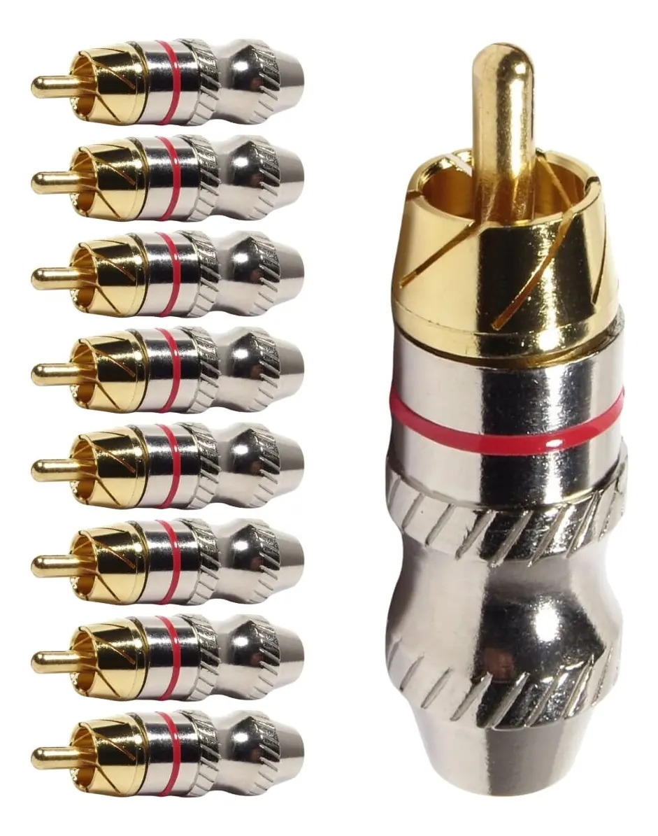 PLUG RCA METAL ANEL VERMELHO
