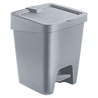 LIXEIRAS SLIM C/PEDAL 15L CINZA TITANIO SOLIDO DE PLASTICO
