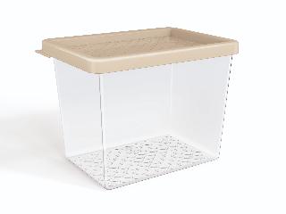 ORGANIZADORES MULTIUSO M 1,3L TRANSPARENTE C/TAMPA CAPUCCINO SOLIDO DE PLASTICO