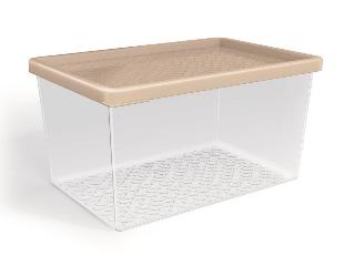ORGANIZADORES MULTIUSO G 2,9L TRANSPARENTE C/TAMPA CAPUCCINO SOLIDO DE PLASTICO