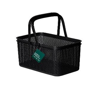 CESTO RETANGULAR C/ ALCA PRETO LINEA 30X18X15 CM