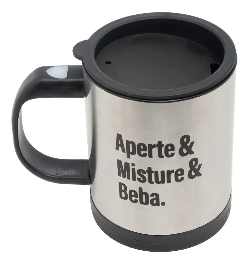 CANECA MIXER DE INOX C/ TAMPA 380 ML