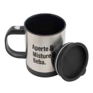 CANECA MIXER DE INOX C/ TAMPA 380 ML